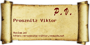 Prosznitz Viktor névjegykártya
